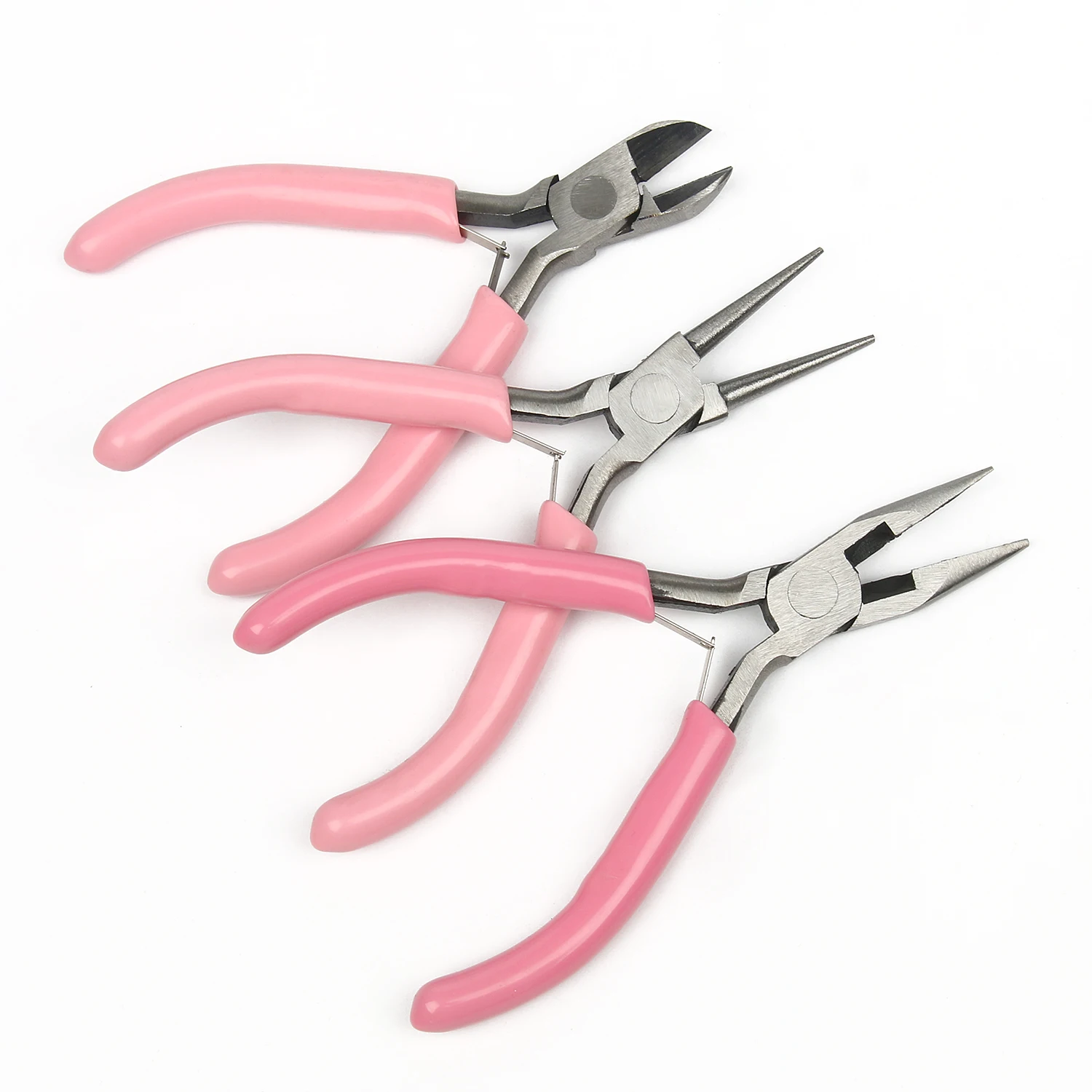 3/5pcs Jewelry Pliers Tool Equipment Stainless Steel Pink End Cutting Wire Pliers Hand DIY Jewelry Making Pliers Handmade Set