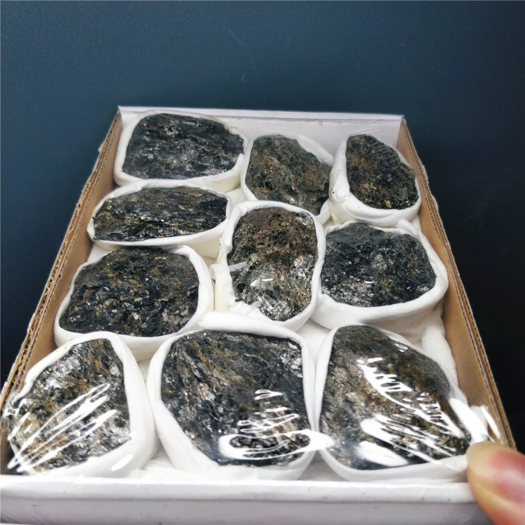 Natural Raw Rough Biotite Quartz Crytsal Gift Box Black Mica Rock Specimens Collections Set Of Stones And Minerals Gemstones