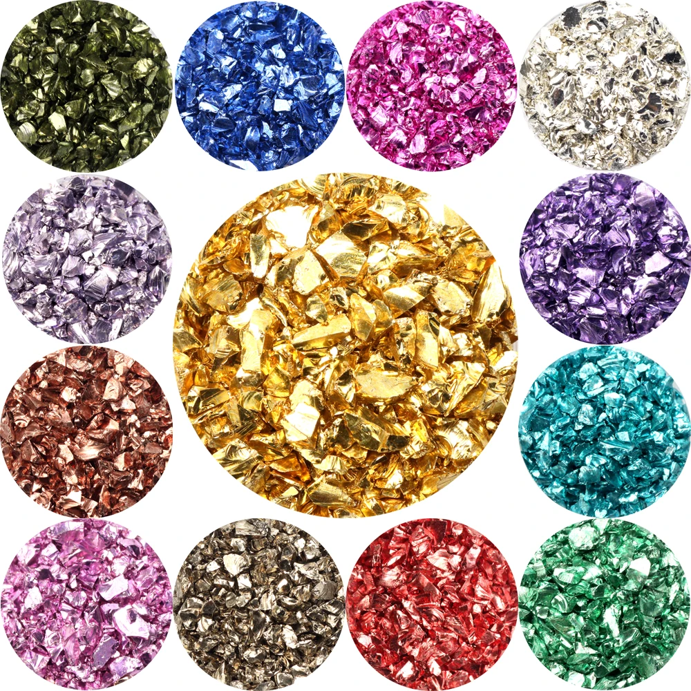 10g/Lot Multi-color Mixing Nail Art Crushed Glass Stones Broken For DIY Epoxy Resin Filler Necklace Pendant Jewelry Making