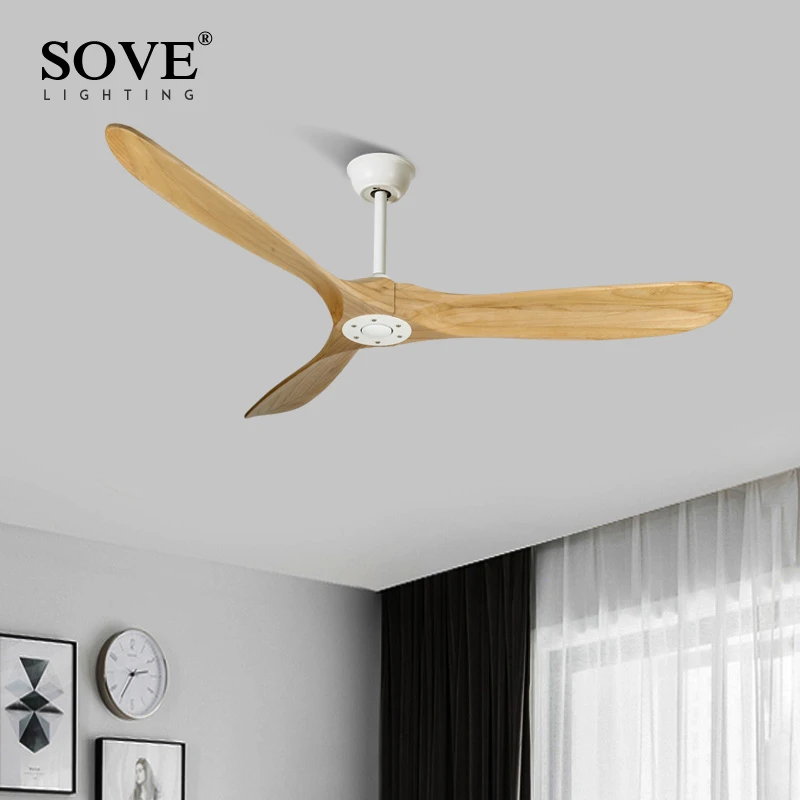 

60 Inch Wood Ceiling Fans Without Light Ceiling Fans For Home Modern Decoration Solid Wood Dc Ceiling Fan With Remote Control