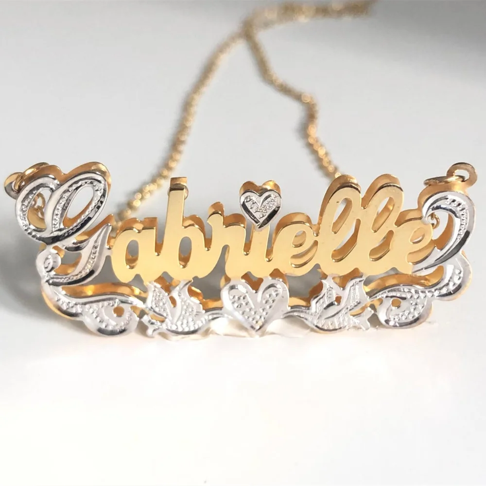 

Custom Name Necklace Personality Stainless Steel Gold Choker Nameplate Pendant Necklace Jewelry Wedding Gift