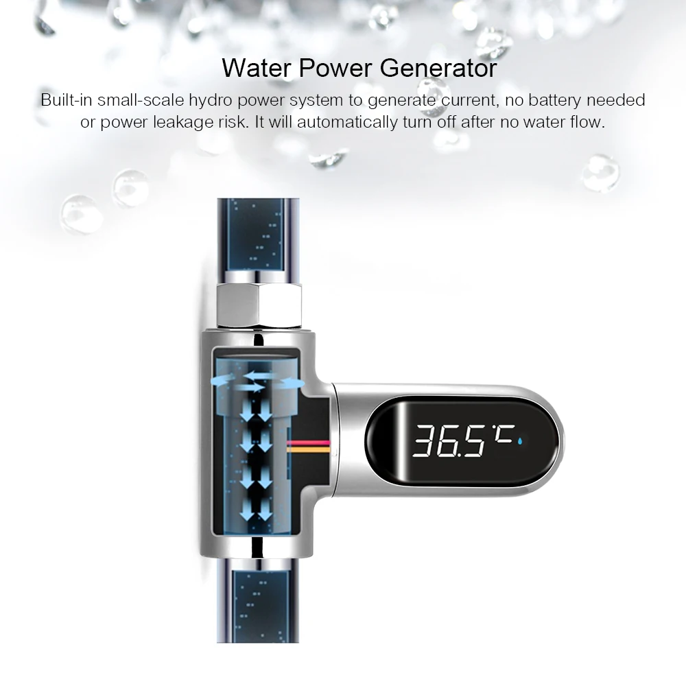 LED Display Shower Faucets Water Thermometer Electricity Water Temperture Monitor Home Hot Tub Bathing Temperature Meter