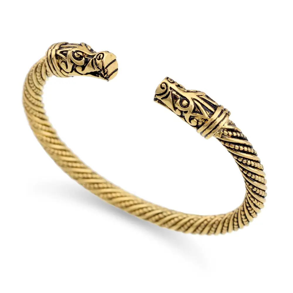 Dragon Viking Bangle Vintage Cuff Bracelet Bangle for Men Women Unisex Jewelry Statement Nail Bangle 3288