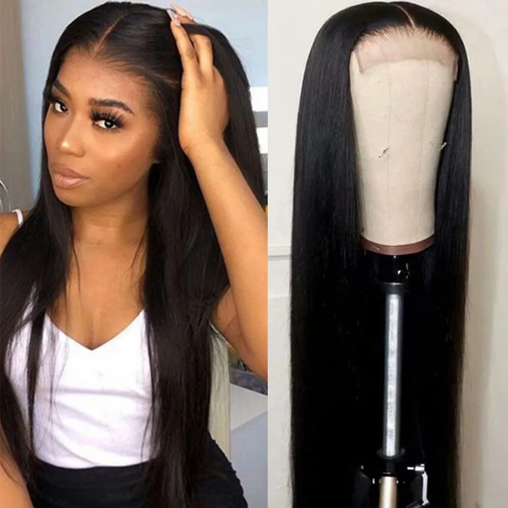 13x6 Straight Lace Front Human Hair Wigs For Women 36 Inch 5x5 Transparent HD Lace Frontal Closure Raw Indian Human Hair Wigs