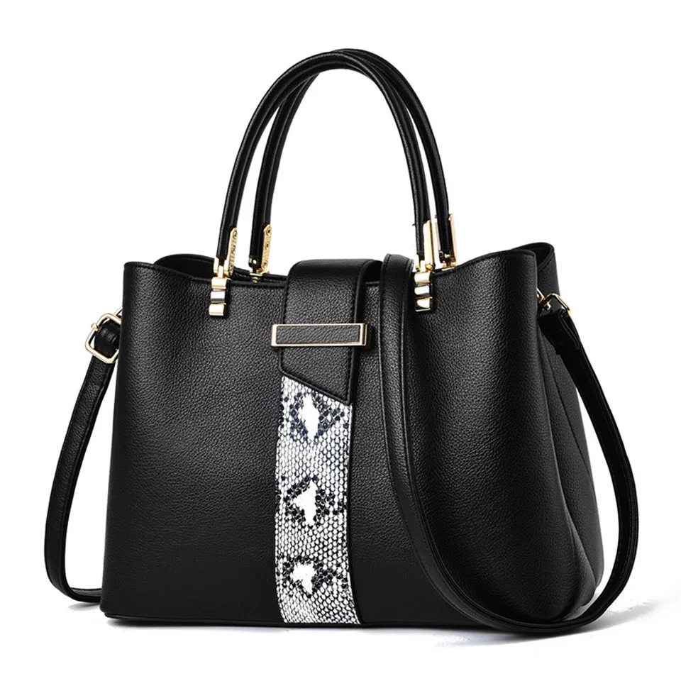 

Luxury Snake Grain Leather Handbags Women Fashion Designer Large Capacity Tote Crossbody Shoulder Bag Female Top Handle Torebka