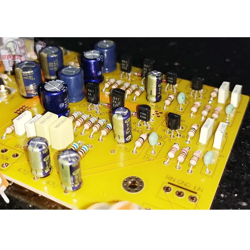 Ac 18-24 12vハイファイトーン事前オンボード2SA992 B647/D667トランジスタ完全ディスクリートフロントボードLM317/337電圧レギュレータ