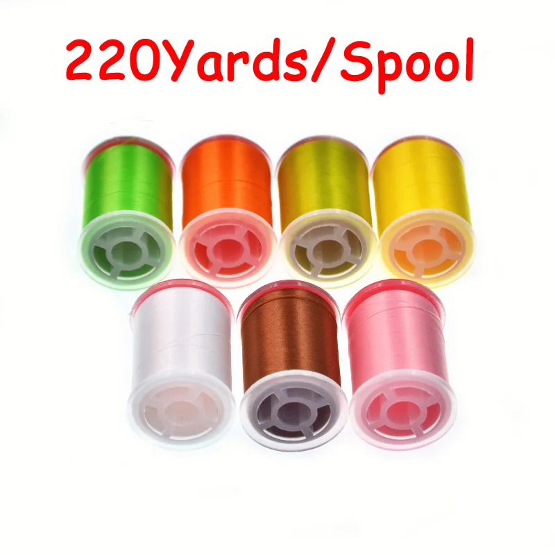 7 carretes/combo 100D hilo para atar moscas encerado en bobina estándar hilo multifilamento de polietileno para patrones de trucha pequeña y moscas de agua salada - imagen 2