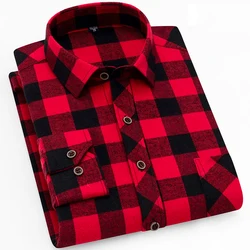 2022 Fall New Smart Casual Men's Flannel Plaid Shirt Brand Male Business Office Long Sleeve Shirt High Quality Clothes