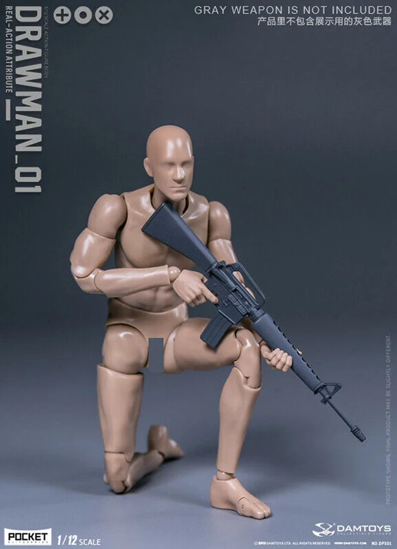 DAMTOYS DPS01 1/12 Male Action Figure Model 6'' Drawman Removable Joint Body Dolls