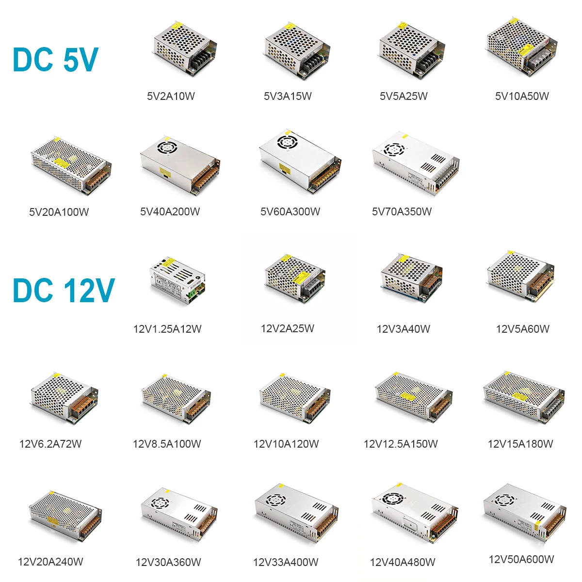 Switching Power Supply AC110V 220V IN DC 5V 12V 24V 48V Power Adapter 1A 3A 5A 10A 15A 20A 30A LED Lighting Transformer Driver