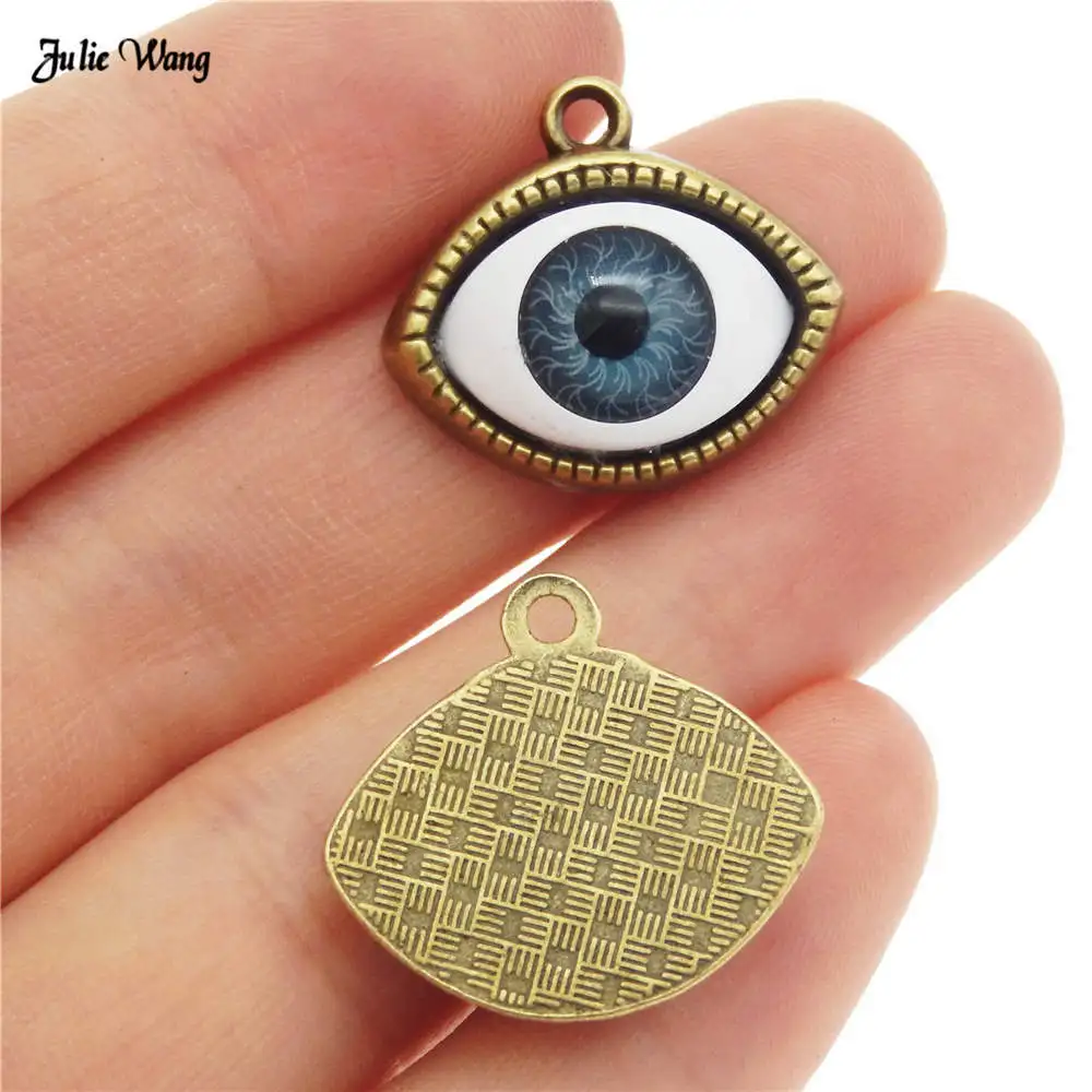 7pcs Demon Eyes 3D Evil Eye Pendant Alloy Charms For Women Necklace Bracelet Earrings Jewelry DIY Accessory
