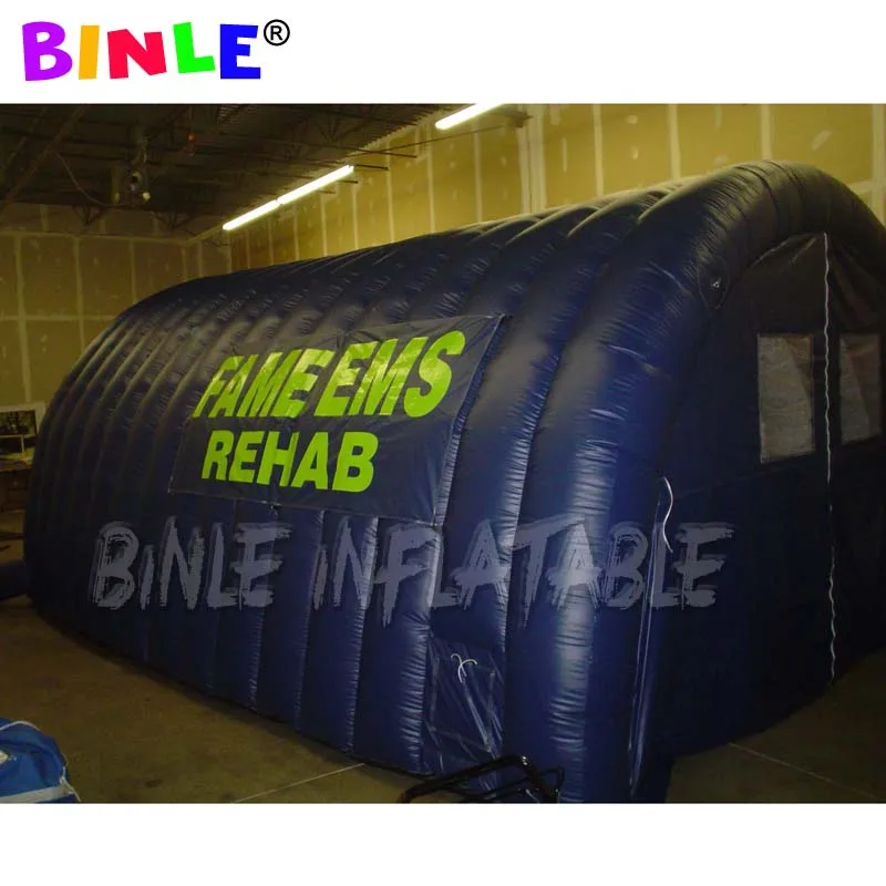 7.5m large outdoor inflatable dome outdoor single entrance tunnel with logo made of oxford fabric