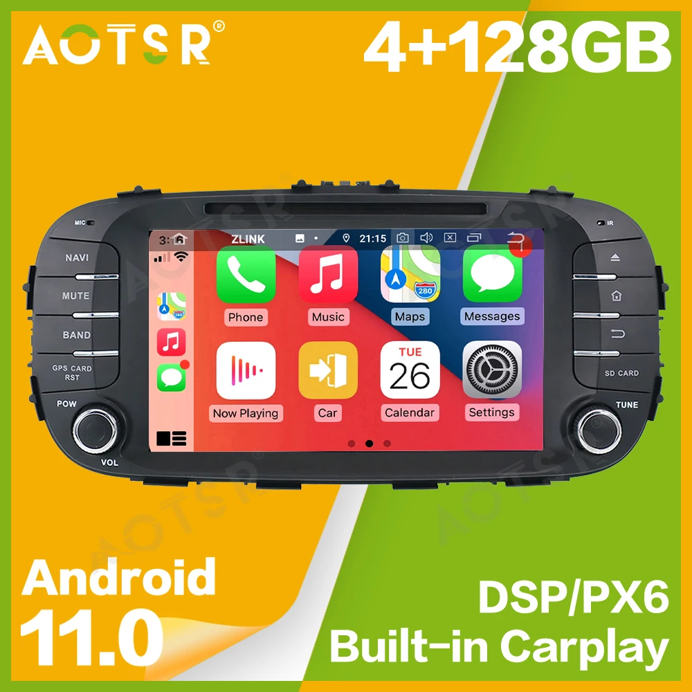 

4 + 128G Android 11,0 для Kia SOUL 2014-2017 Автомобильный GPS-навигатор мультимедийный плеер магнитофон головное устройство радио IPS экран Carplay