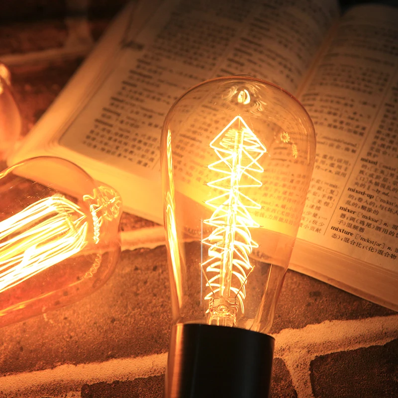 Retro Edison Bulb E27 220V 110V 40W ST64 G80 G95 T10 T45 Dimmable Ampoule Vintage Light Bulb Filament Incandescent Edison Lamp