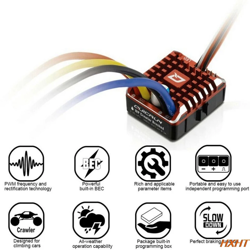 Hobbywing QuicRun 80A/60A Waterproof Brushed ESC W/ Program Card For RC Crawler