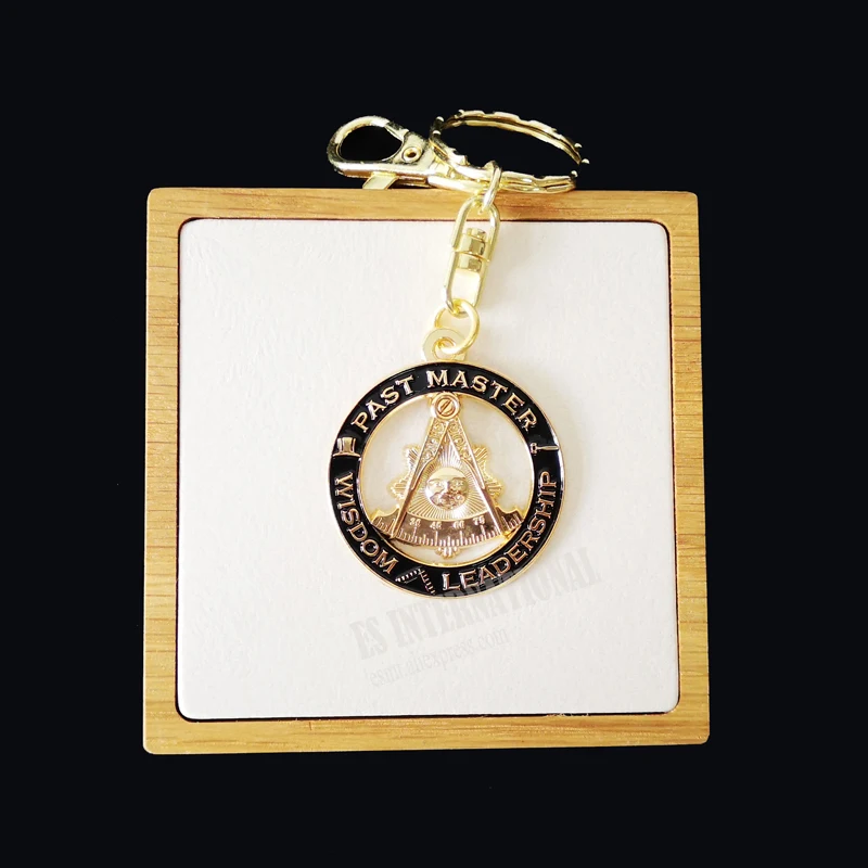 الماسونية مفتاح سلسلة سوداء "الماضي ماستر الشمس" شارة ميسون Freemason رائعة اكسسوارات حلقة رئيسية #3