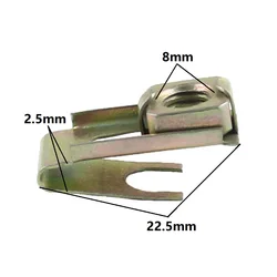 Auto Body Fixed 8mm Screw M8 Nut Car License Plate Metal U-Type Fastener Clip