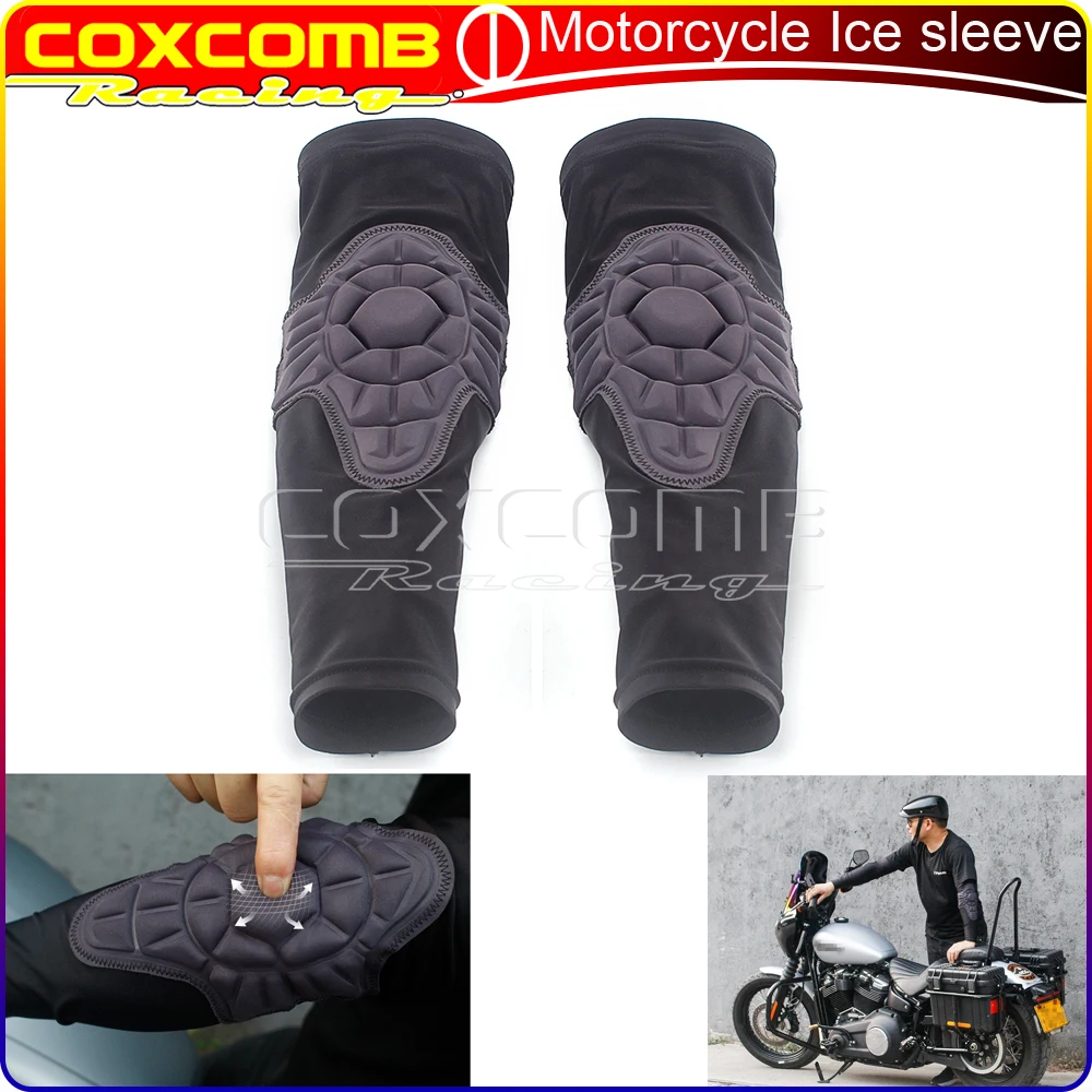 

Men's Protective Ice Sleeve Elbow Pads Protection Motorcycle Arm Guard Racing Rinding UV Sun Breathable Long Hand Sleeves