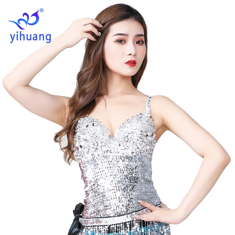 2023 Sexy Women Nightclub Bar Stage Performances Tops Handmade Sequins Bras DJ Singer Dancer Costumes Halloween Cosplay Outfits