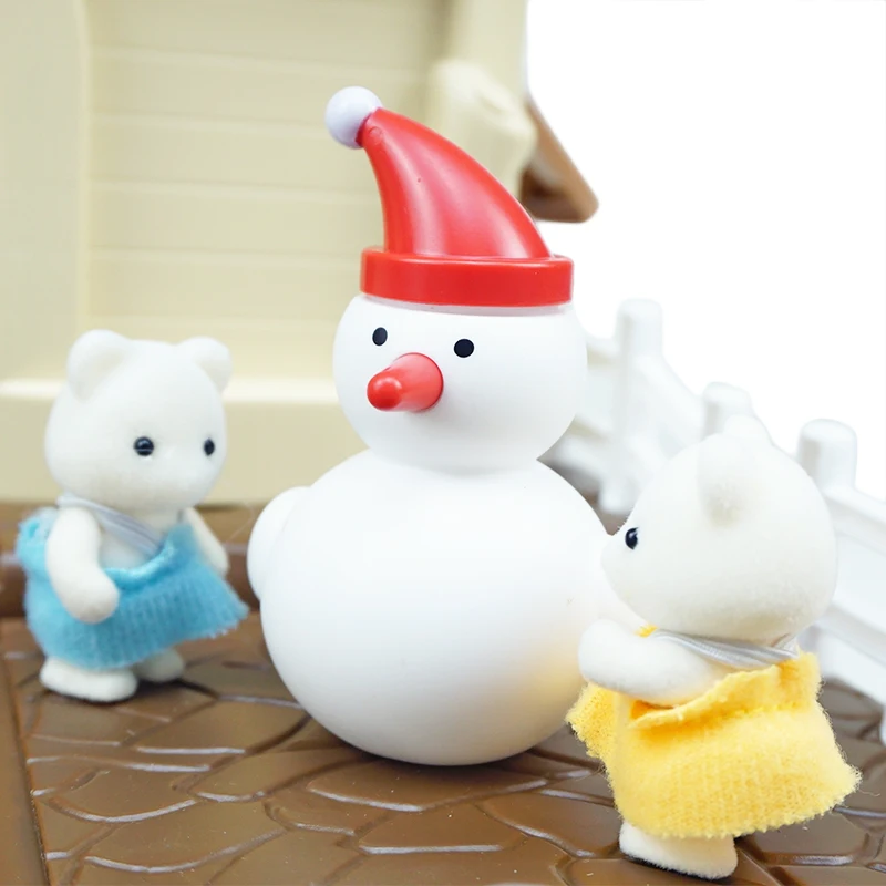 2022 1:12 Rabbit Family New Forest House Simulation Snow Hut ABS Boys and Girls Play House Toy Birthday Gift