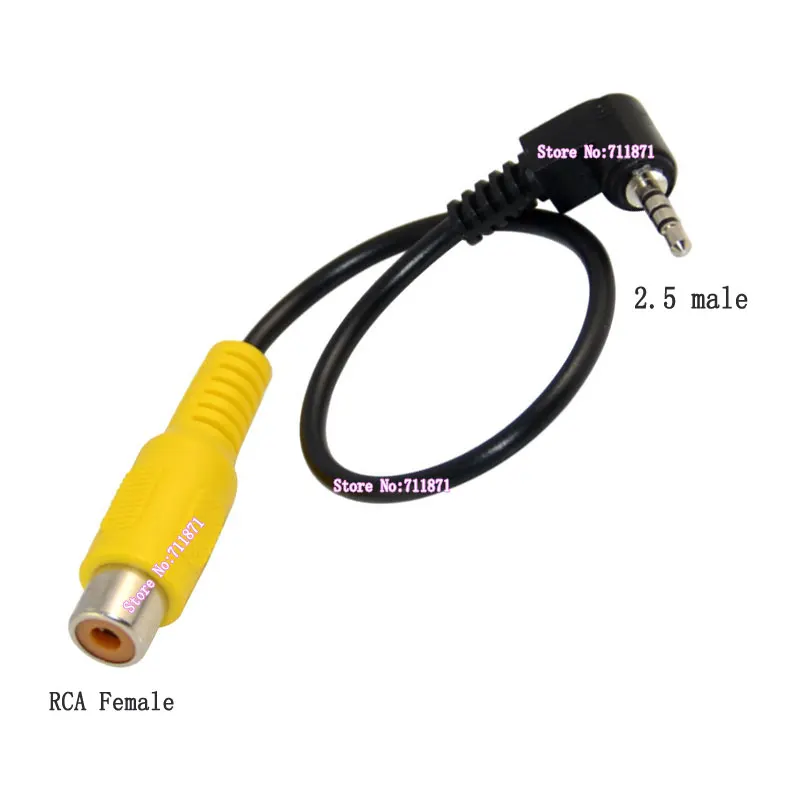 4 Section 2.5 RCA Video Cable GPS  AV Line  2.5 Male RCA Female AV Cable Line GPS navigator Video AV input wire 2.5mm RCA AV