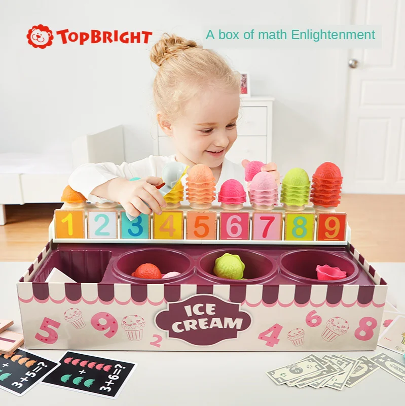 Top Heldere Math & Logic Multicolor Nummer Cognitieve Ijs Doos Kinderen Leren En Educatief Speelgoed Voor Kinderen 24M +