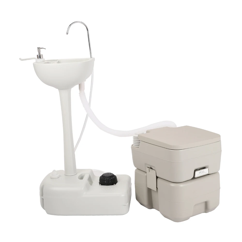 

Portable Removable Hand Sink with Toilet for Outdoor Social Events Worksites Camping Boating Etc Easy Assemble Disassemble[US-W]