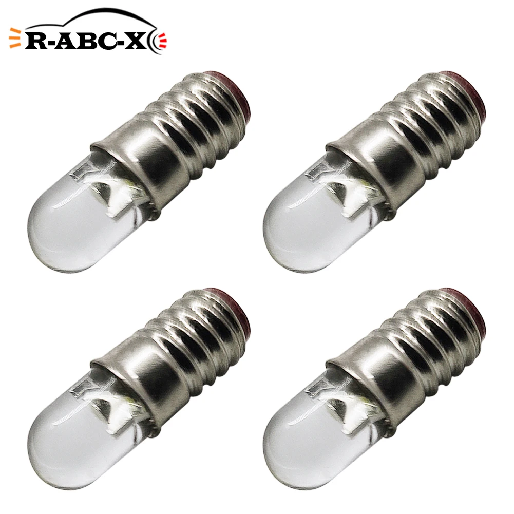 RUIANDSION 4 Pcs E5 Mini Screw Lamp F3 SMD Super Bright 60Lm DC 3V 6V 12V 24V Small LED Bulb For Pram Lighting 0.1W 4.5mm E5.S