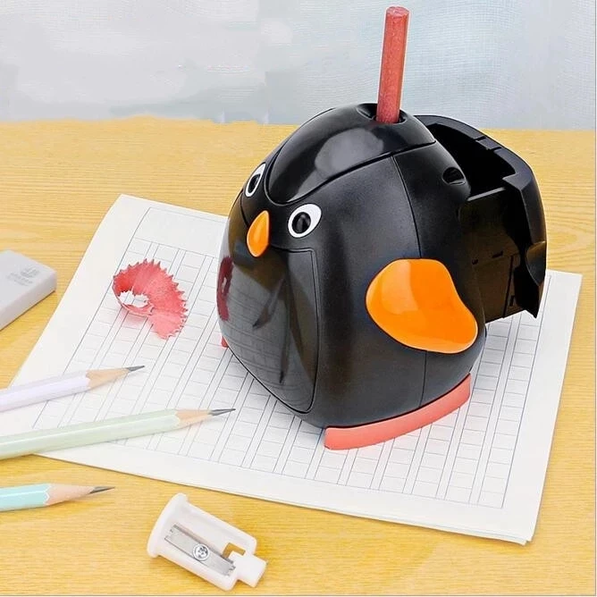 Imagem -06 - Kawaii Firefly Automática Elétrica Lápis Apontador Pinguim Mechhanical Lápis Máquina de Corte Presente do Miúdo Escola Escritório Artigos de Papelaria