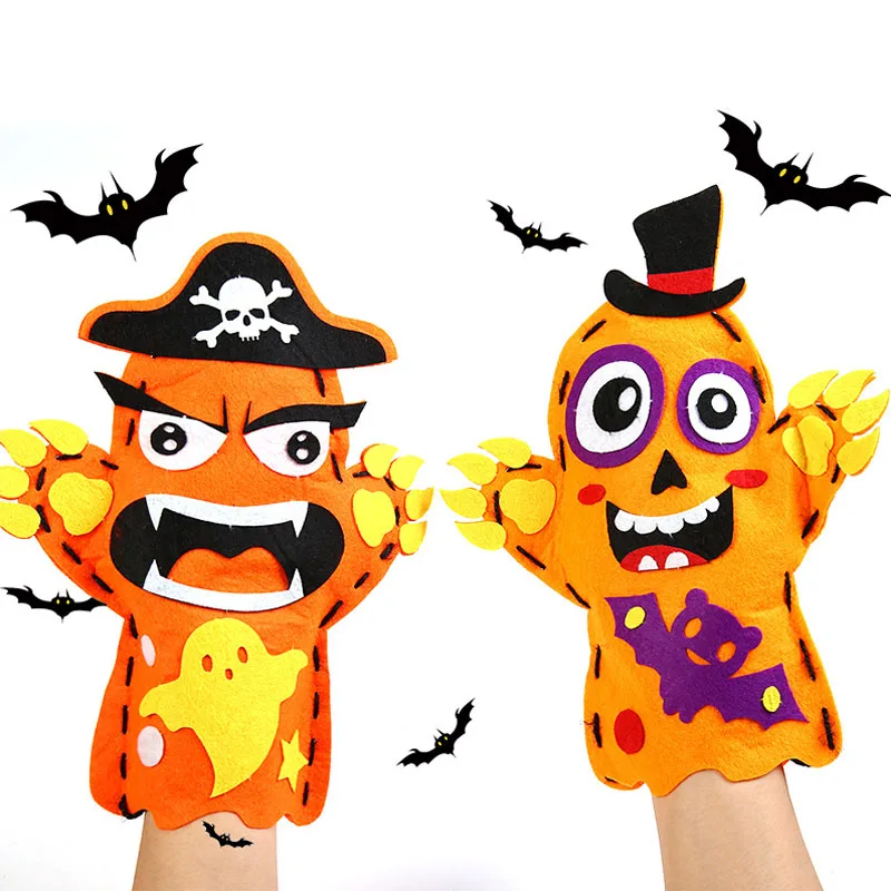 3Pcs Halloween Hand Puppet Art And Crafts For Kids DIY Manualidades Infantiles Knutselpakketten Kinderen Kinder Spielzeuge