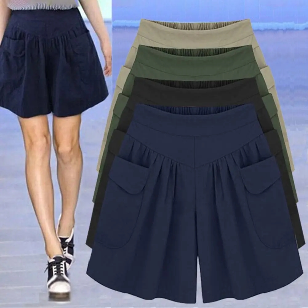 

Women A Line Shorts Female Solid Color Loose Short Pants for Outdoor