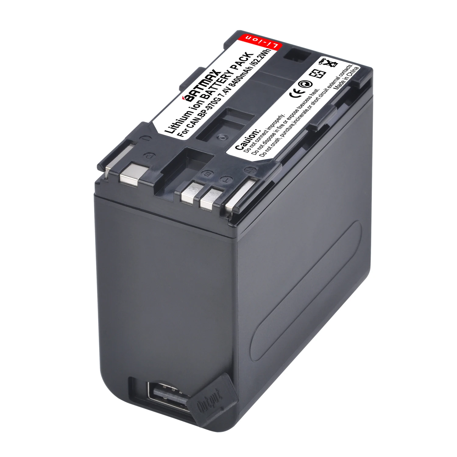 Batmax-Batería de BP-970G con entrada/salida USB, batería de BP-975 de 8400mAh para Canon EOS C100,GZ-HD30AC,HD40AC,HD3AC,XF100,GZ-MS100AC - imagen 3