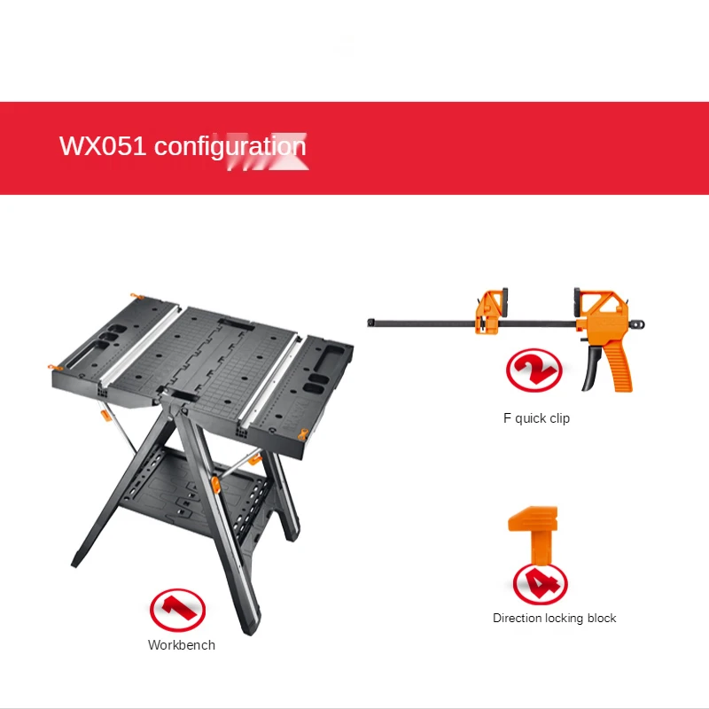 

WX051 Multifunctional Workbench Mobile Portable Woodworking Workbench Saw Table Folding Tool