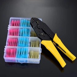 HS-40J Crimping Tool Ratcheting Wire Crimper for Heat Shrink Connectors with 200pcs Heat Shrink Butt Connectors for AWG 20-10