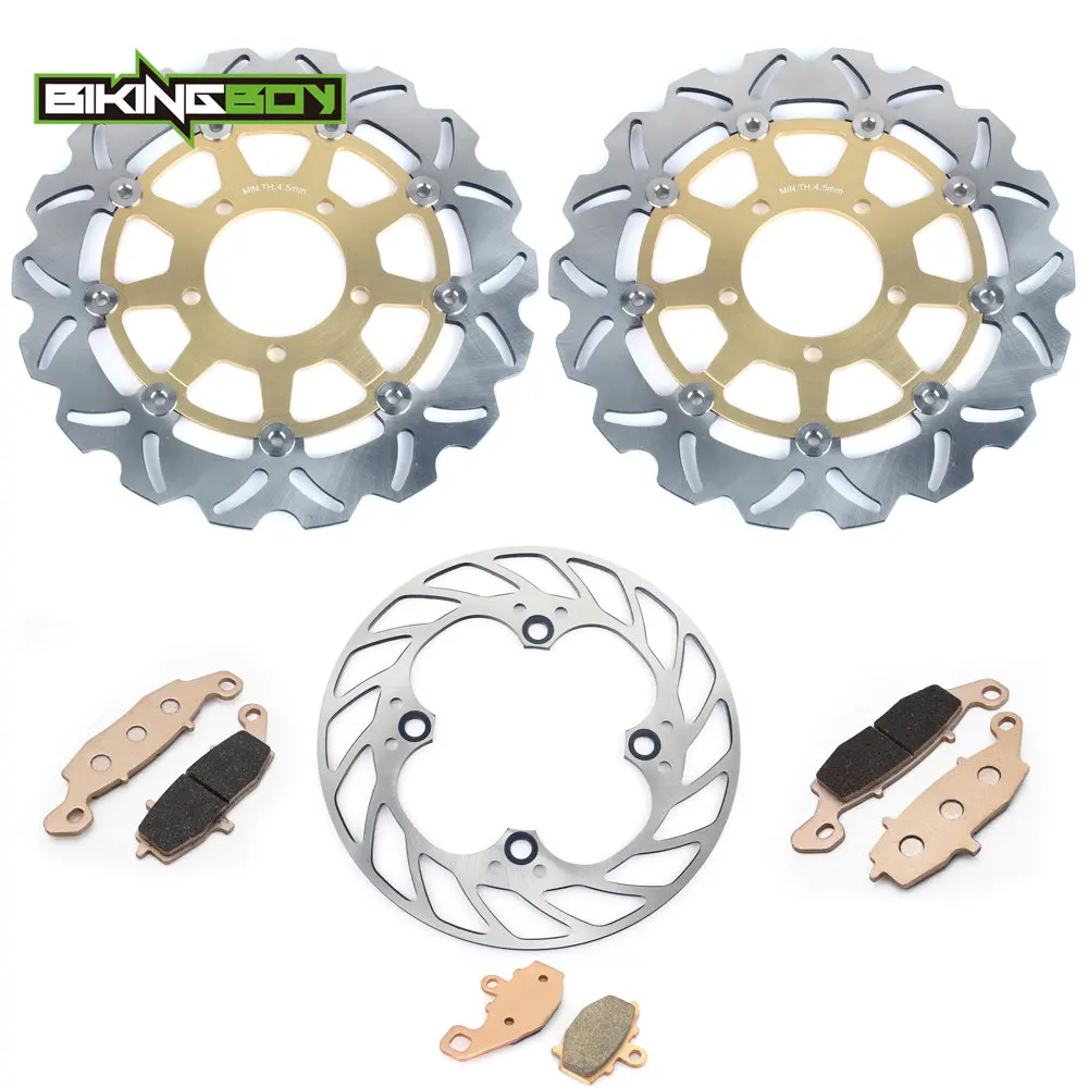 BIKINGBOY For Kawasaki ER-6F Ninja 650R ER-6N 06 07 08 09 10 11 12 13 14 15 16 Front Rear Brake Discs Rotors Disks + Pads EX ER