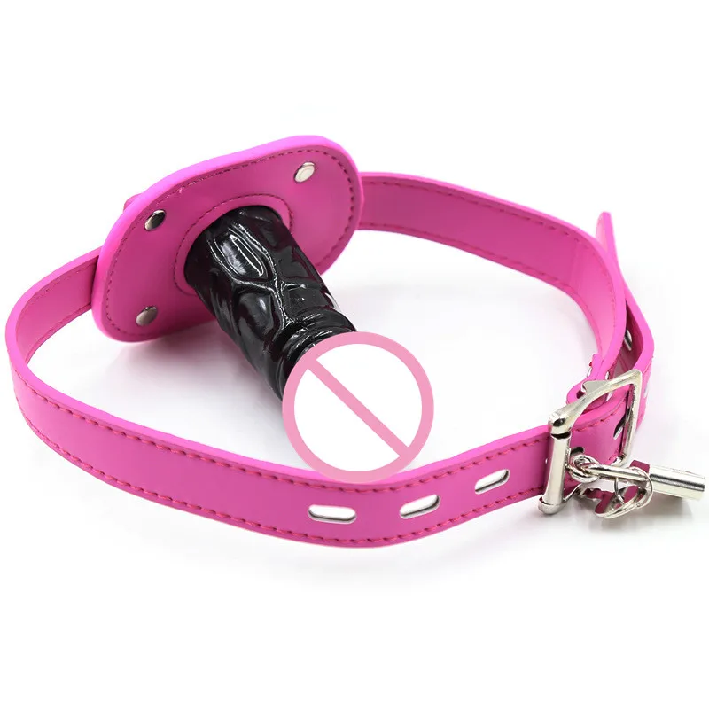 Erotic Accessories of Oral Dildo Anal Plug Open Mouth Gag with Leather Head Harness Strap for Bdsm Bondage Adults Games Sex Toys