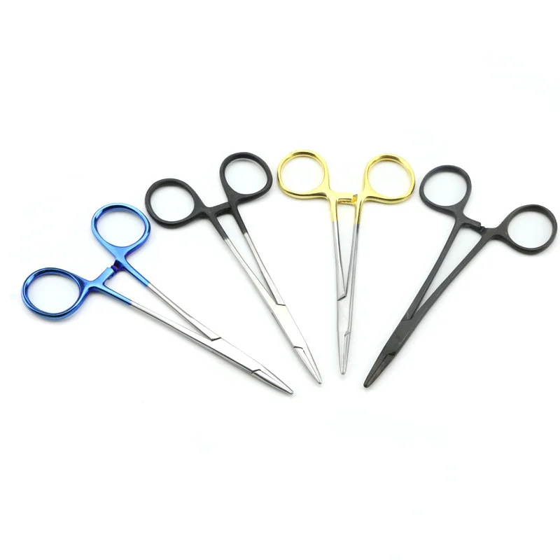 Gold Handle Needle Holder Forceps Surgical Tools for Double Eyelid Suture Embedding Medical Pliers Inertial Balance Design