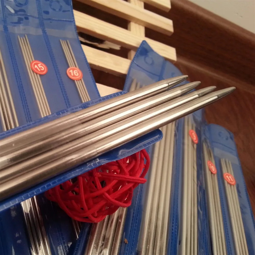 Free Shipping 44/55PCS/SET 25cm/35cm stainless steel Straight knitting needles crochet hooks knitting needles set Size 6-16