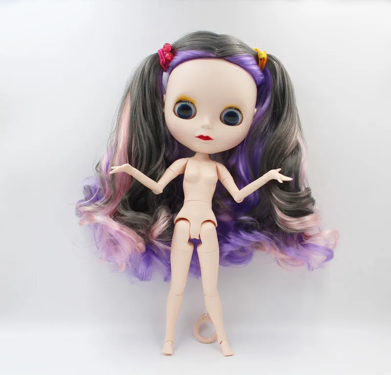 

Free Shipping BJD joint RBL-881J DIY Nude Blyth doll birthday gift for girl 4 colour big eyes dolls with beautiful Hair cute toy