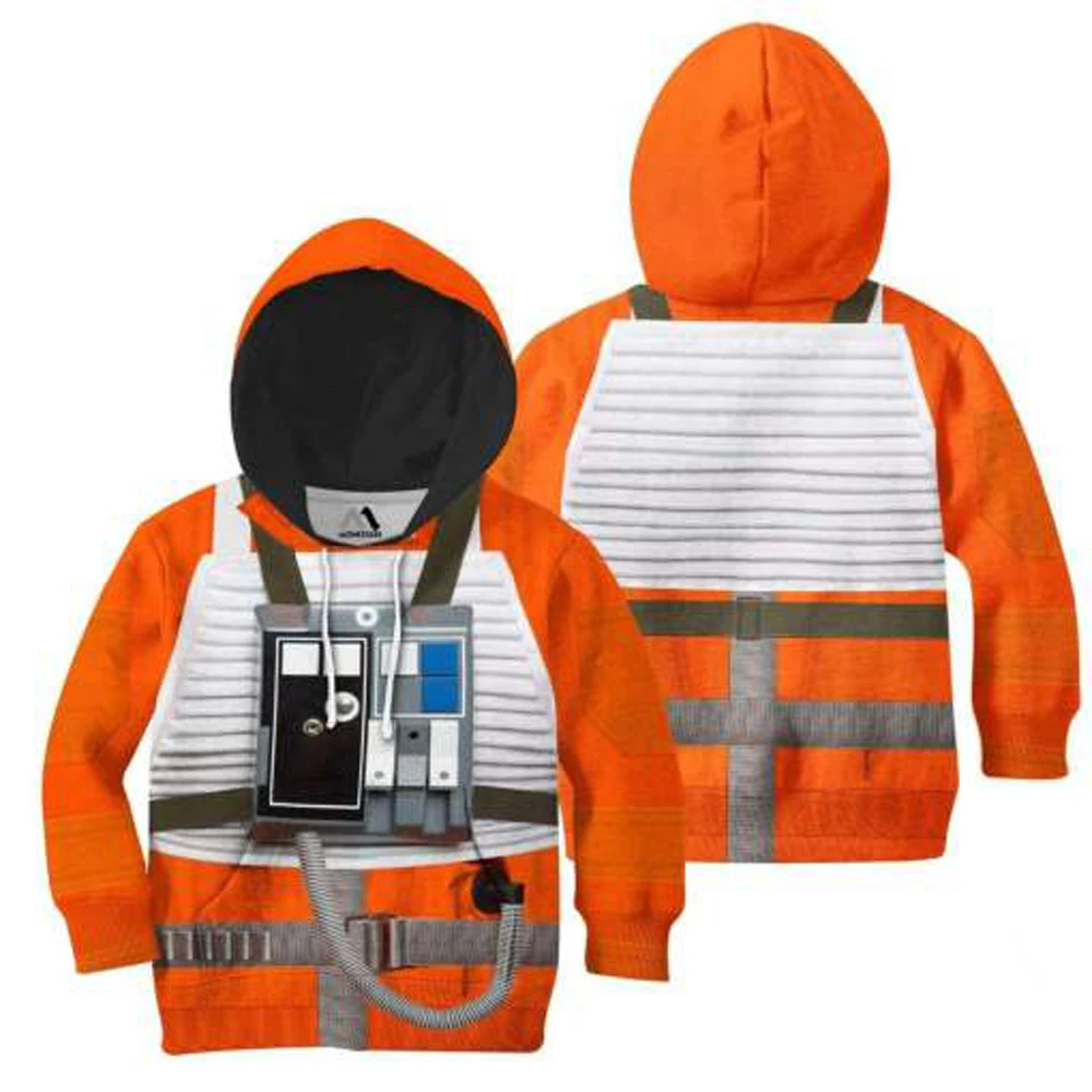 Kids Set xwing pilot 3d all over printed Hoodies zipper Pullover baby Cartoon Anime Sweatshirt Tracksuit/family t shirt