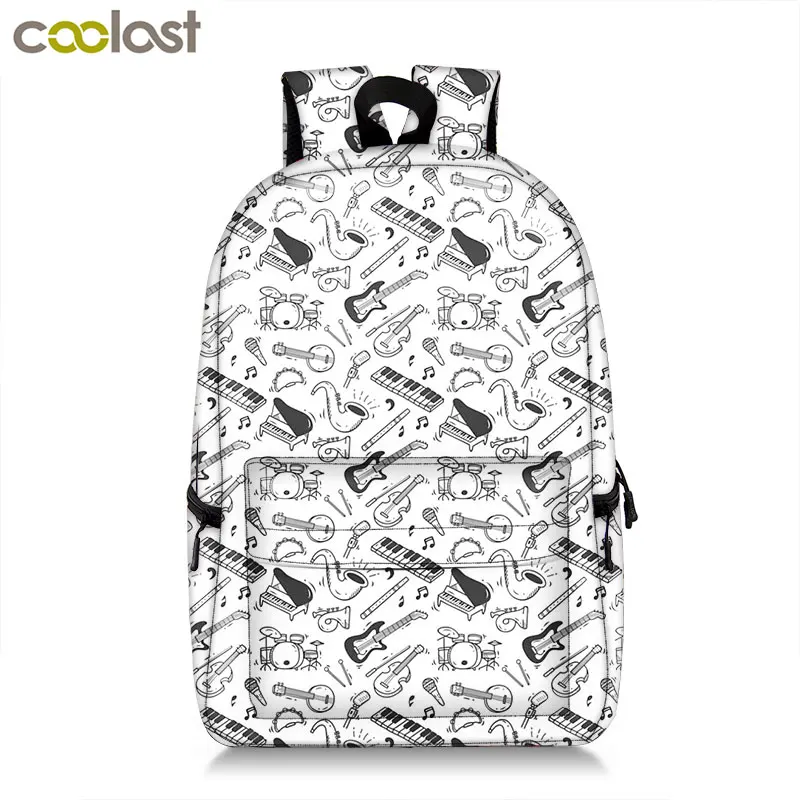 Musical instrument note backpack jazz saxophone piano rucksack women men laptop backpack travel bag teenage school backpacks bag