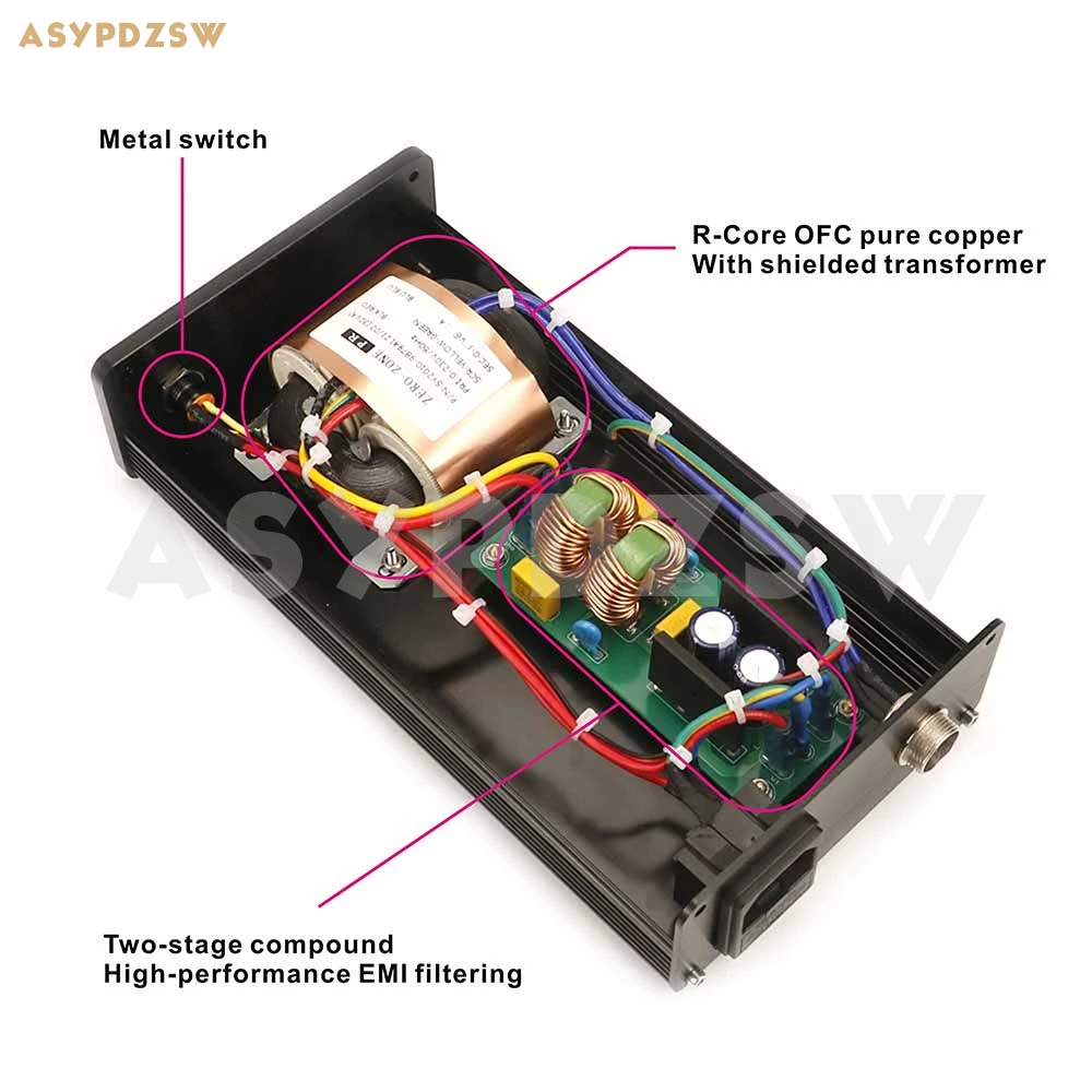 Imagem -03 - Fonte de Alimentação Hifi ac com Filtro Fonte de Alimentação para Schiit Mani Fono Pro-ject Amp ac 16v 16a