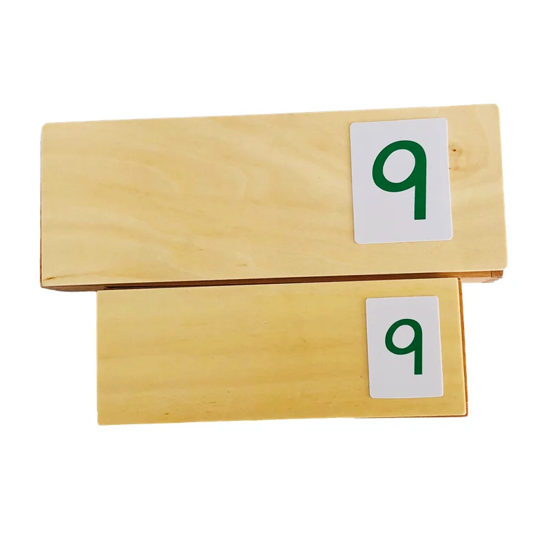 Montessori Math Speelgoed Voor Kinderen Pvc Nummer Kaarten 1-9000 Met Houten Doos Wiskunde Educatieve Apparatuur Homeschool Voorschoolse