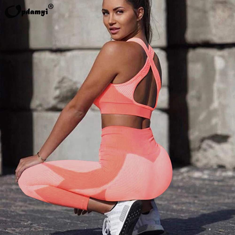 Seamless Workout Yoga Sets Female Sport Gym suit Wear Running Clothes Women\'s Fitness Sport Yoga Suit Sports Bra yoga clothing