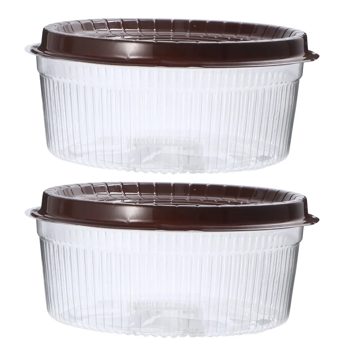 20pcs Cake Container Transparent Plastic Cake Pastries Box 10.5 Inch Muffin Holders Round Cup Cake Boxes Single