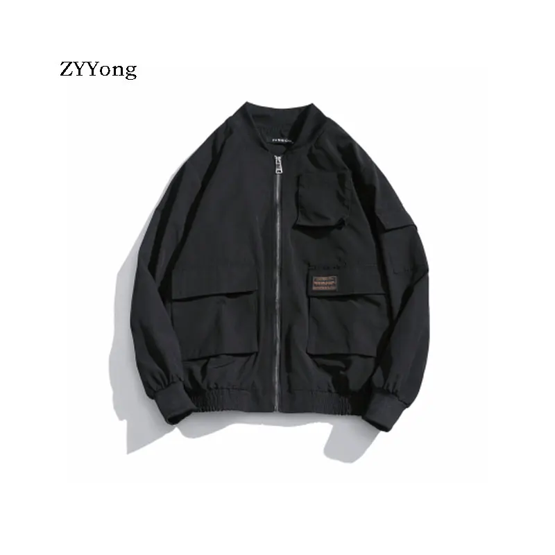 2020 Spring New Men's Loose Japanese Large Pocket Large Size Baseball Collar Jacket Trend Coat