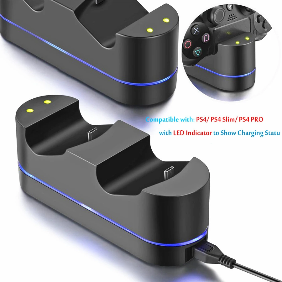 PS4 Controller Charger Holder For PlayStation4/Slim PS Pro Dualshock 4 Controller Gamepad Charging Dock Station Stand With Cable