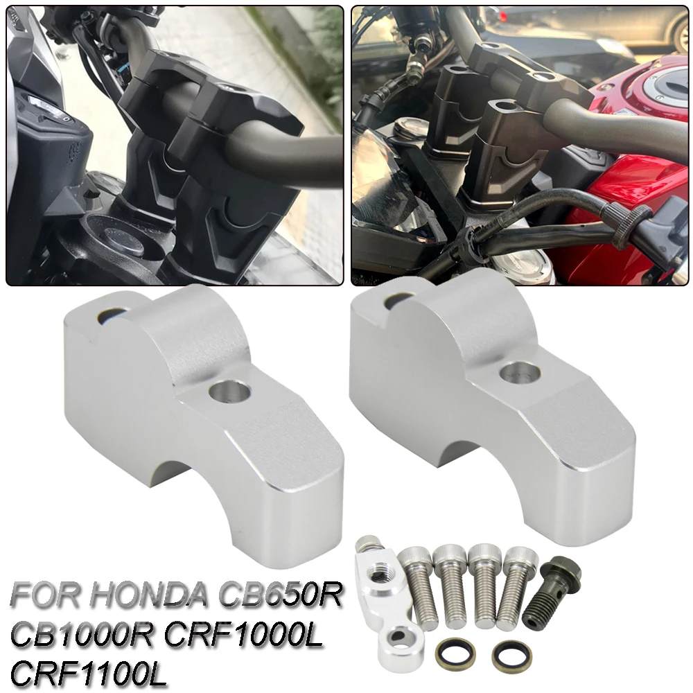 Dành Cho Xe HONDA CB650R CB1000R CRF1000L CRF1100L Xe Máy Tay Cầm Nâng Thanh Gắn Tay Cầm Kẹp CRF 1100L CB 650R Bạc