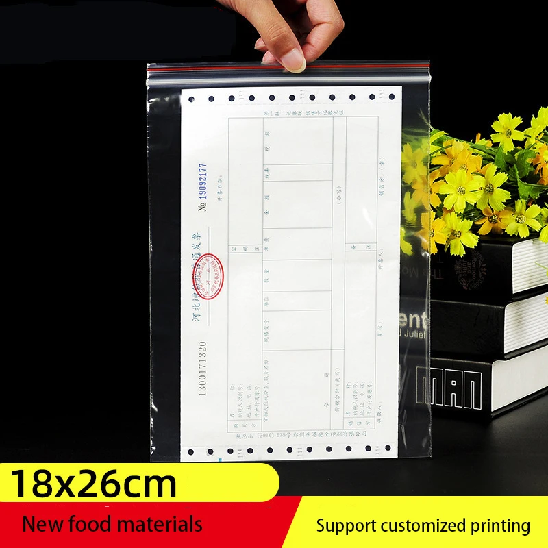 18x26 Invoice Ziplock Bag Value-added Tax Special Ticket Plastic Sealed Bag Sealed Plastic Bag Packaging Bag Customization