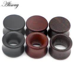 Alisouy 2PCS Blank Hollow Flat Ear Wood Piercing Plugs Tunnels Ear Gagues Expanders Body Jewelry Earrings Gift 8mm-30mm